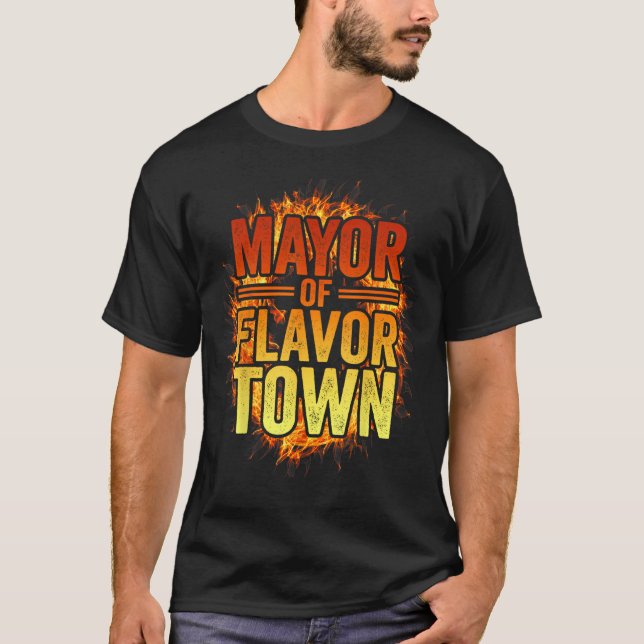 Camiseta Alcalde de Flavortown Bienvenidos a Flavor Town Fu (Anverso)
