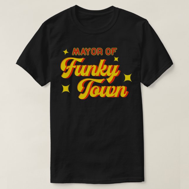 Camiseta Alcalde de Funky Town 1970 Disco Funk 70 Retro Fun (Diseño del anverso)