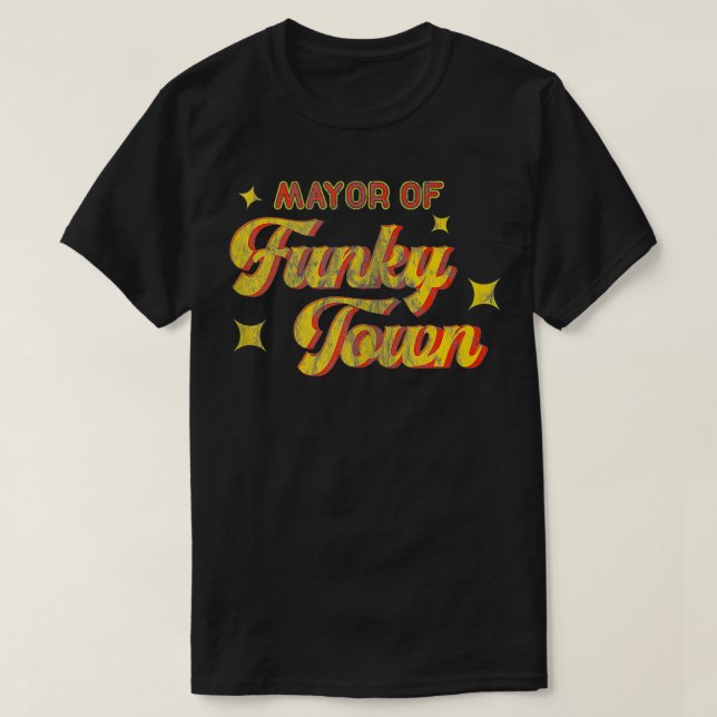 Camiseta Alcalde de Funky Town 1970 Disco Funk 70 Retro Fun (Diseño del anverso)