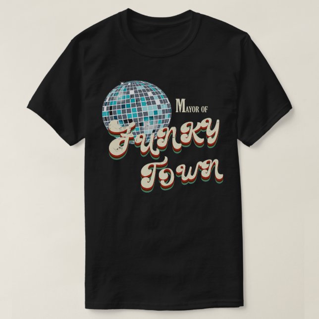 Camiseta Alcalde de Funky Town Disco Ball Retro C (Diseño del anverso)