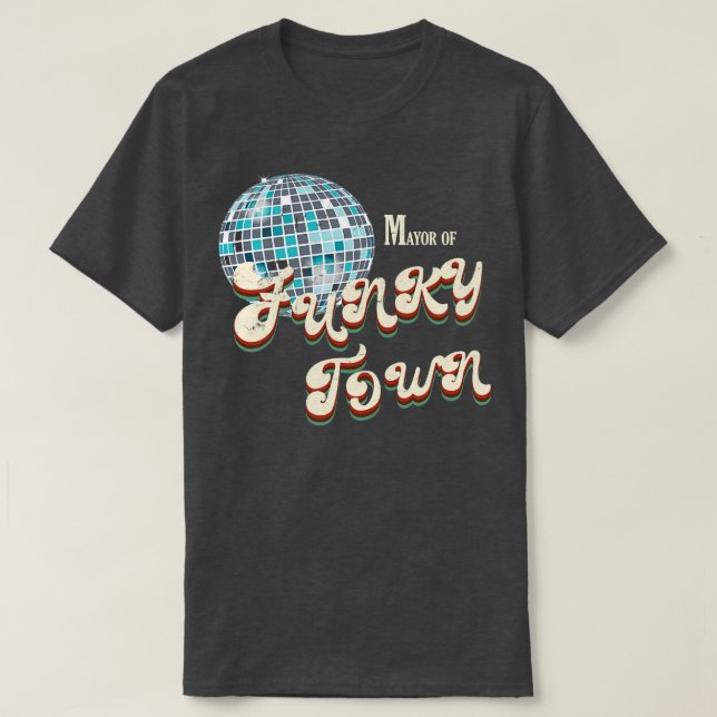 Camiseta Alcalde de Funky Town Disco Ball Retro C (Diseño del anverso)