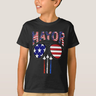 Camiseta Alcalde Patriótico 4 De Julio Bandera Estadouniden