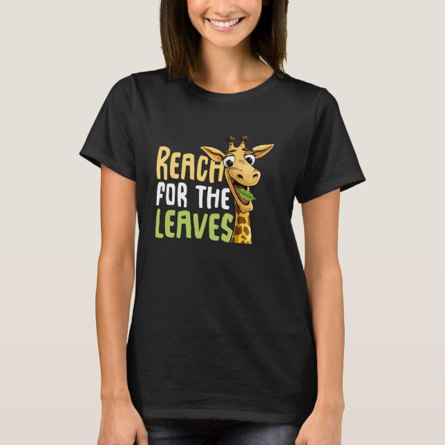 Camiseta Alcance de la jirafa de las hojas (Anverso)