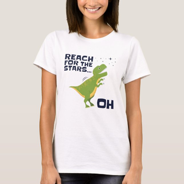 Camiseta Alcance para las Estrellas divertidas T-Rex Brazos (Anverso)