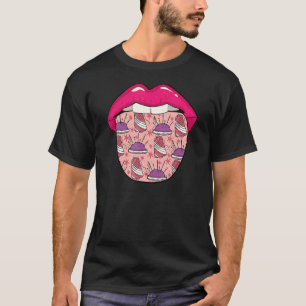 Camiseta Alcantarillado de labios de costura Mano de serpen