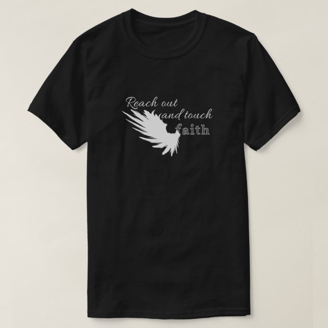 Camiseta Alcanzar y tocar la fe - blanco esencial (Diseño del anverso)