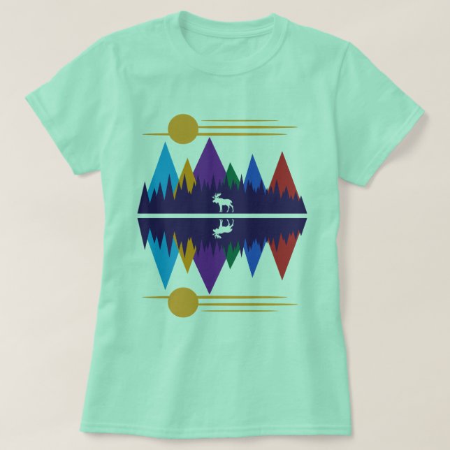 Camiseta Alce a la luz de la luna (Diseño del anverso)