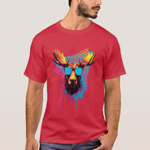 Camiseta Alce con gafas de sol regalo de los 80 90