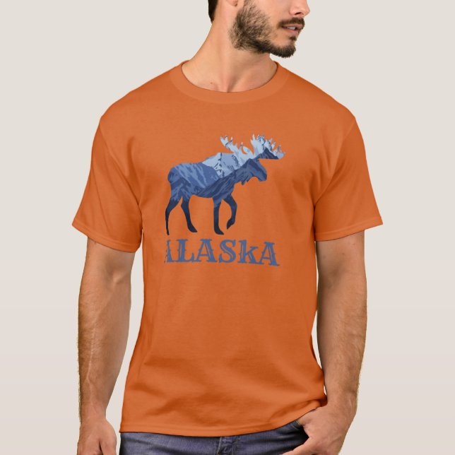 Camiseta Alce de Alaska Montaña Nevada (Anverso)