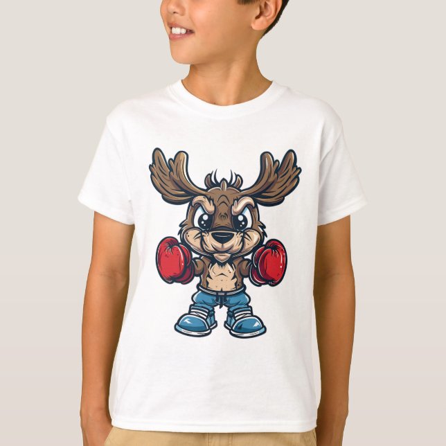 Camiseta Alce de boxeo lindo  (Anverso)