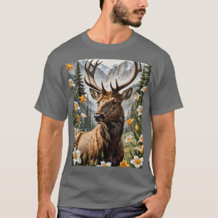 Camiseta Alce de montaña de Utah rodeado de flores de lirio