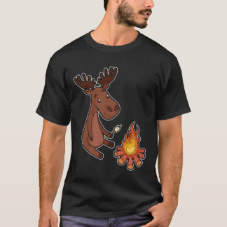 Camiseta Alce divertido camping fogata tiendas exploradores