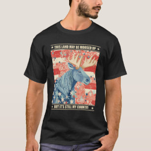 Camiseta Alce Patriótico Americano