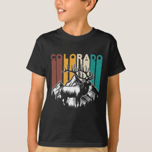 Camiseta Alce Retro Colorado Montaña Fauna Vintage Colora