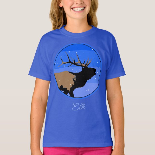 Camiseta Alce torpe en invierno - Original Wildlife Art T-S (Anverso)