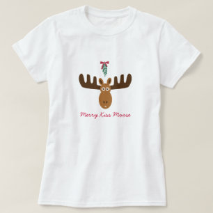 Camiseta Alces del beso de Head_Mooseltoe_Merry de los