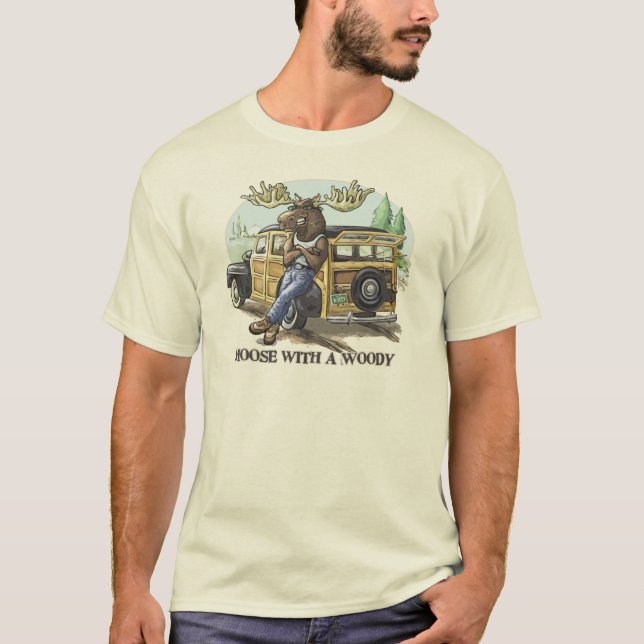 Camiseta Alces divertidos con un Woody por los estudios de (Anverso)