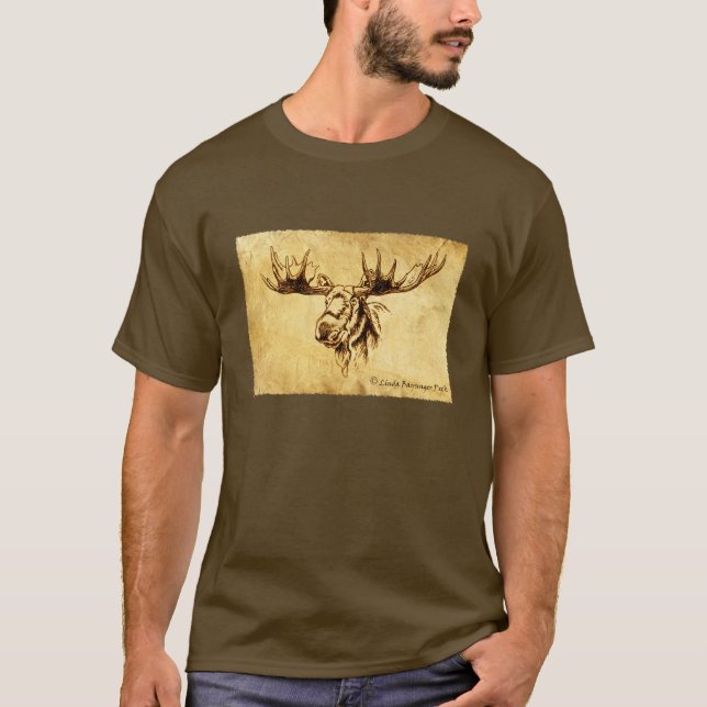 Camiseta Alces que dibujan los bordes rectos (Anverso)