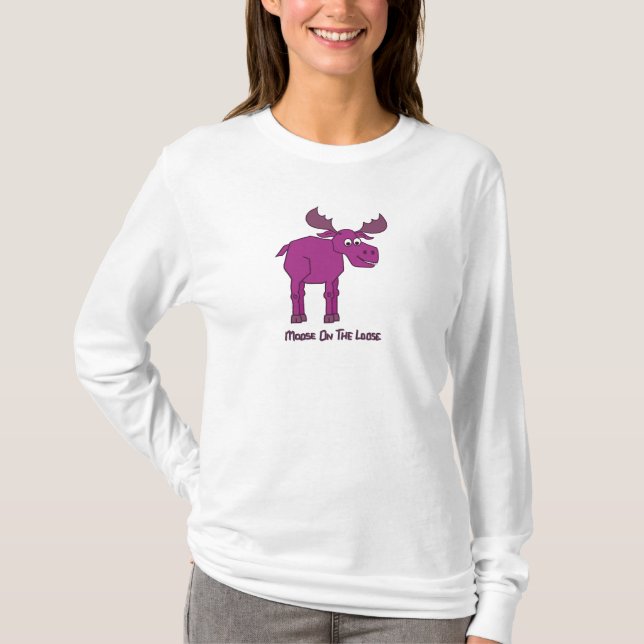 Camiseta Alces rosados en el flojo (Anverso)
