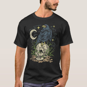 Camiseta Alchemy Raven Skull Moon