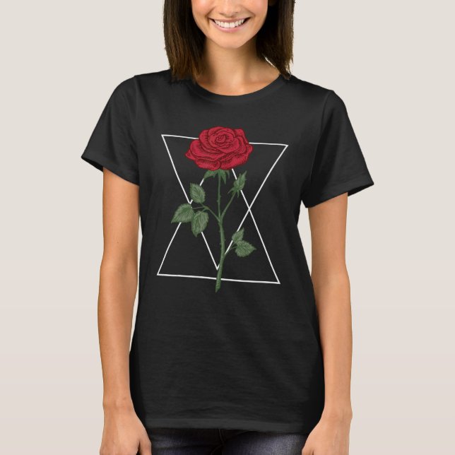 Camiseta Alchemy Sacred Geometry Rose Triangle Diamond (Anverso)