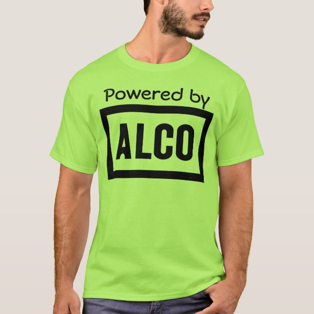 Camiseta ALCO - Accionado por Alco Locomotive Company (Anverso)