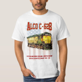 Camiseta Alco C-628 Locomotora Diesel y bandera estadounide