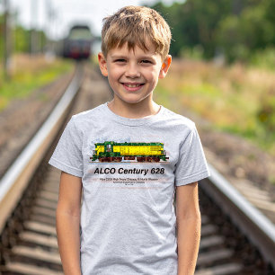 Camiseta Alco C-628 Locomotora Diesel y bandera estadounide