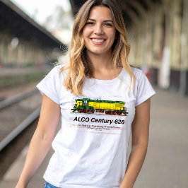 Camiseta Alco C-628 Locomotora Diesel y bandera estadounide