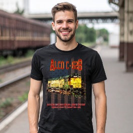 Camiseta Alco C-628 Locomotora Diesel y bandera estadounide