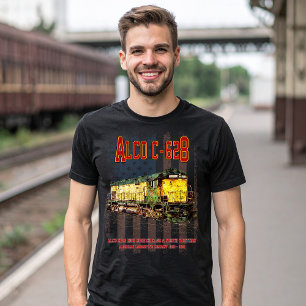 Camiseta Alco C-628 Locomotora Diesel y bandera estadounide