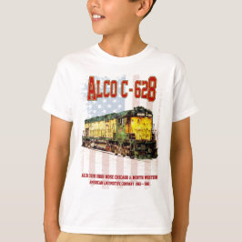 Camiseta Alco C-628 Locomotora Diesel y bandera estadounide