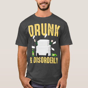 Camiseta Alcohol Borracho amp Desordenado Funny Hombres Reg