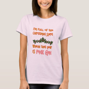 Camiseta Alcohol del navidad - ginebra rosada