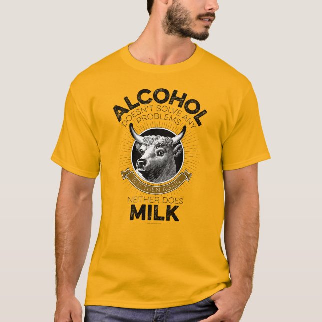 Camiseta Alcohol frente a leche (Anverso)