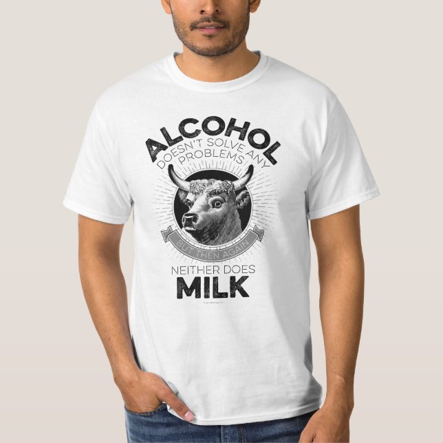 Camiseta Alcohol frente a leche (Anverso)