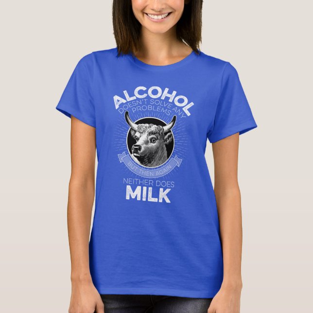Camiseta Alcohol frente a leche (Anverso)