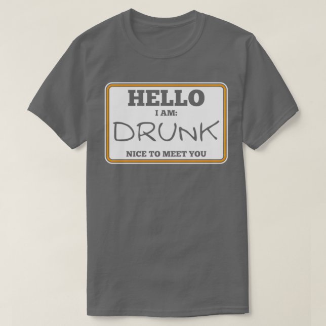 Camiseta Alcohol Hola Estoy ebrio Divertido Hombres Mujeres (Diseño del anverso)
