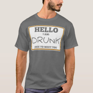 Camiseta Alcohol Hola Estoy ebrio Divertido Hombres Mujeres