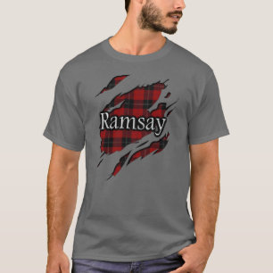 Camiseta Alcohol negro rojo del tartán de Ramsay Ramsey de
