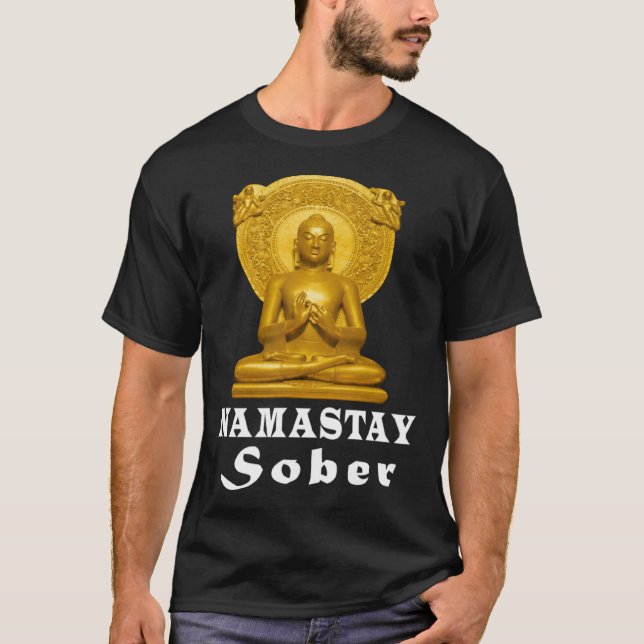 Camiseta Alcoholic Abstinence Buddha Sober Namastay Hope So (Anverso)