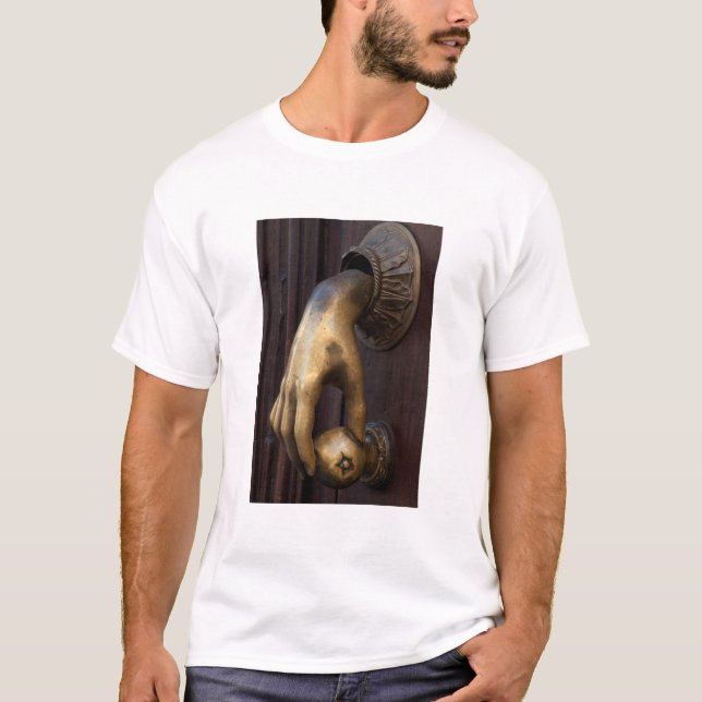 Camiseta Aldaba de mano de puerta primer plano, México (Anverso)