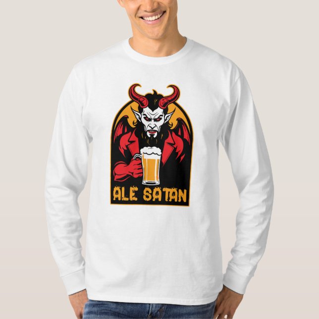 Camiseta Ale Satan - Bebiendo cerveza (Anverso)