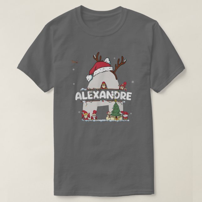 Camiseta Aleandre Christmas  w Aleandre Name for funny Xmas (Diseño del anverso)