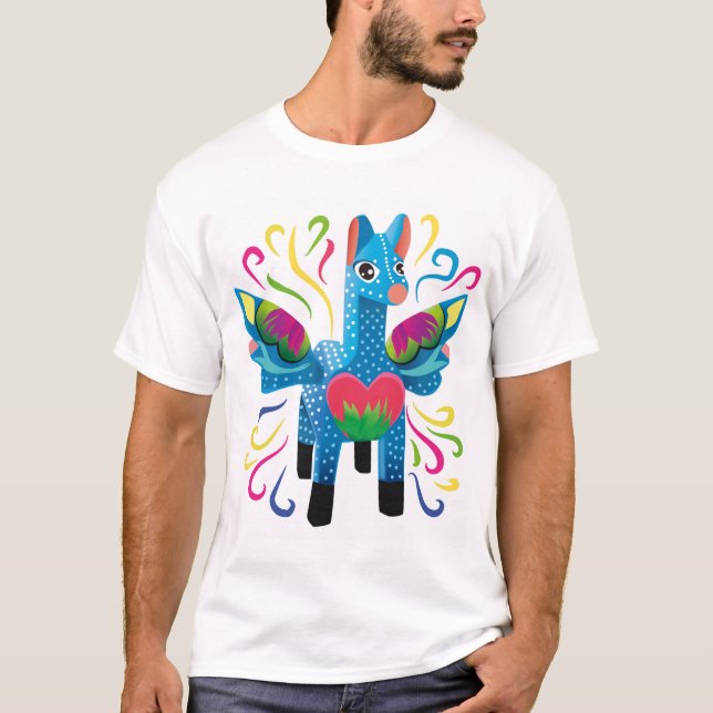 Camiseta Alebrije mexicano azul (Anverso)