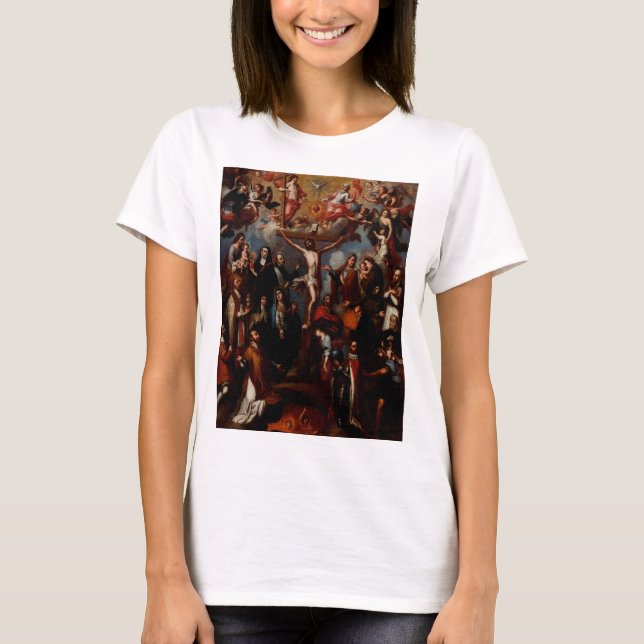 Camiseta Alegoría de la crucifixión con santos jesuitas (Anverso)