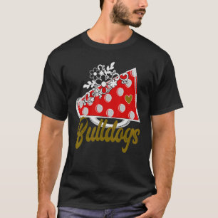 Camiseta Alegre acento de flor cardíaca de Megáfono rojo BU