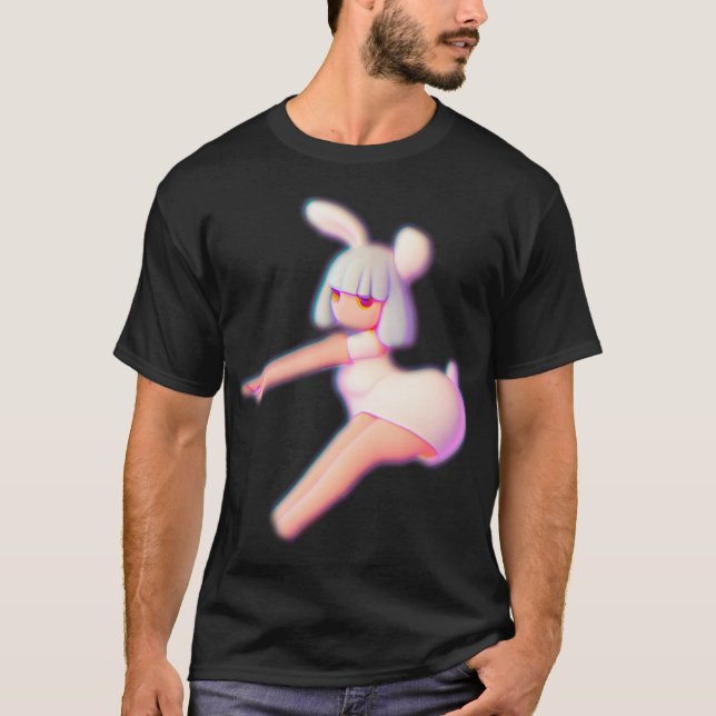 Camiseta Alegre animador Cute Bunny Flyer (Anverso)