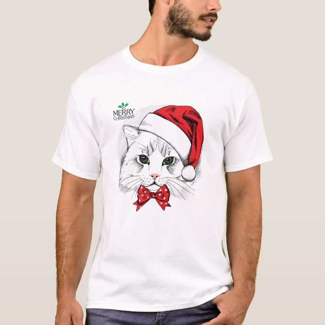 Camiseta alegre árbol de Navidad santa (Anverso)