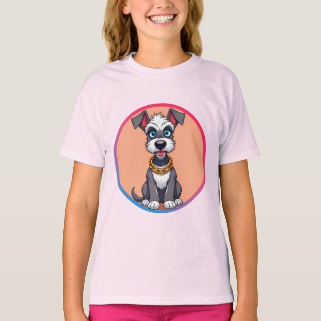 Camiseta 🌸 Alegre Cachorro de Dibujos Animados Sonrisa Ale (Anverso)